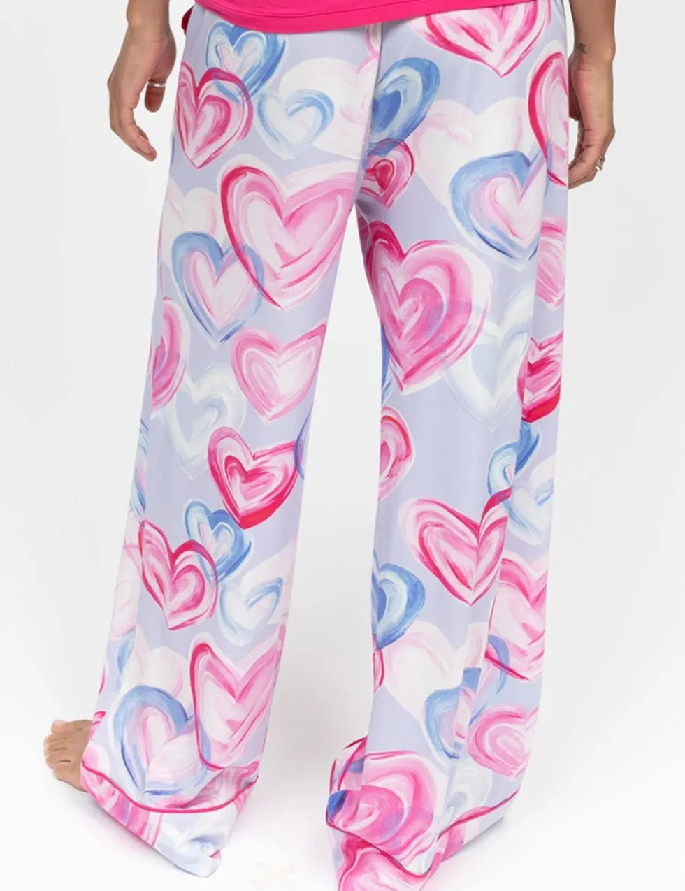 Valentines Cotton Blend Heart Print Pyjama Bottoms