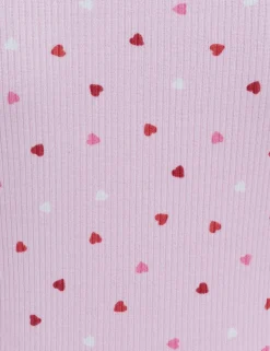 Valentines Ribbed Heart Print Henley Pyjama Set