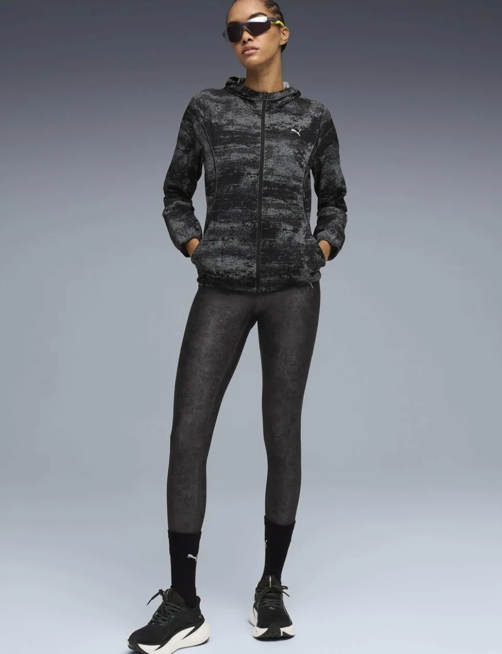 Velocity Printed High Waisted Leggings