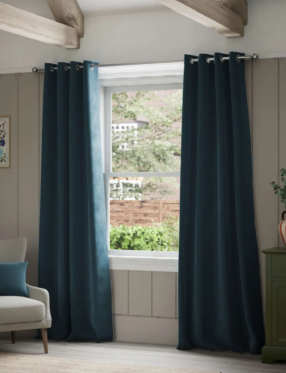 Velvet Eyelet Curtains