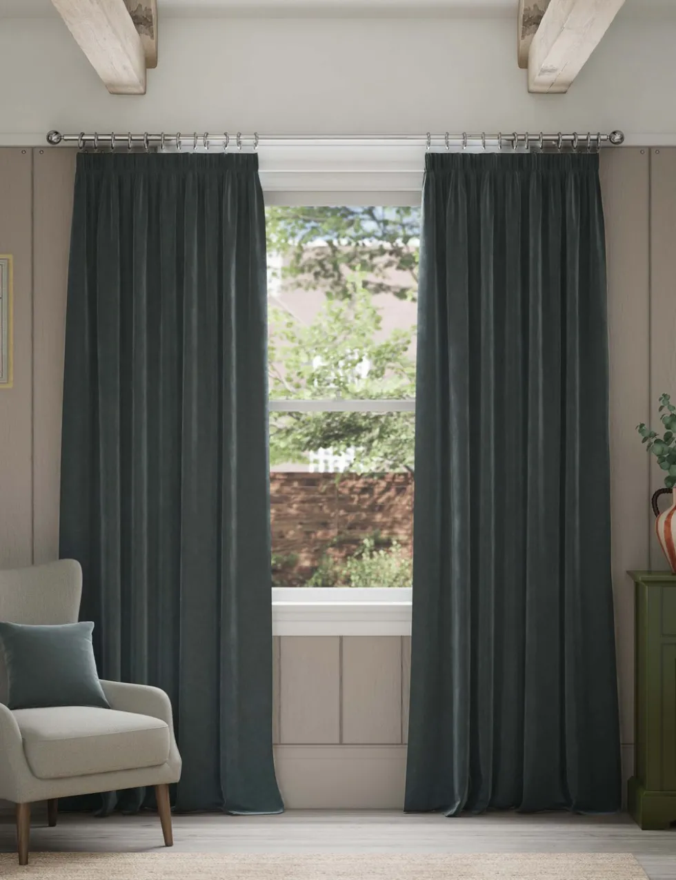 Velvet Pencil Pleat Curtains