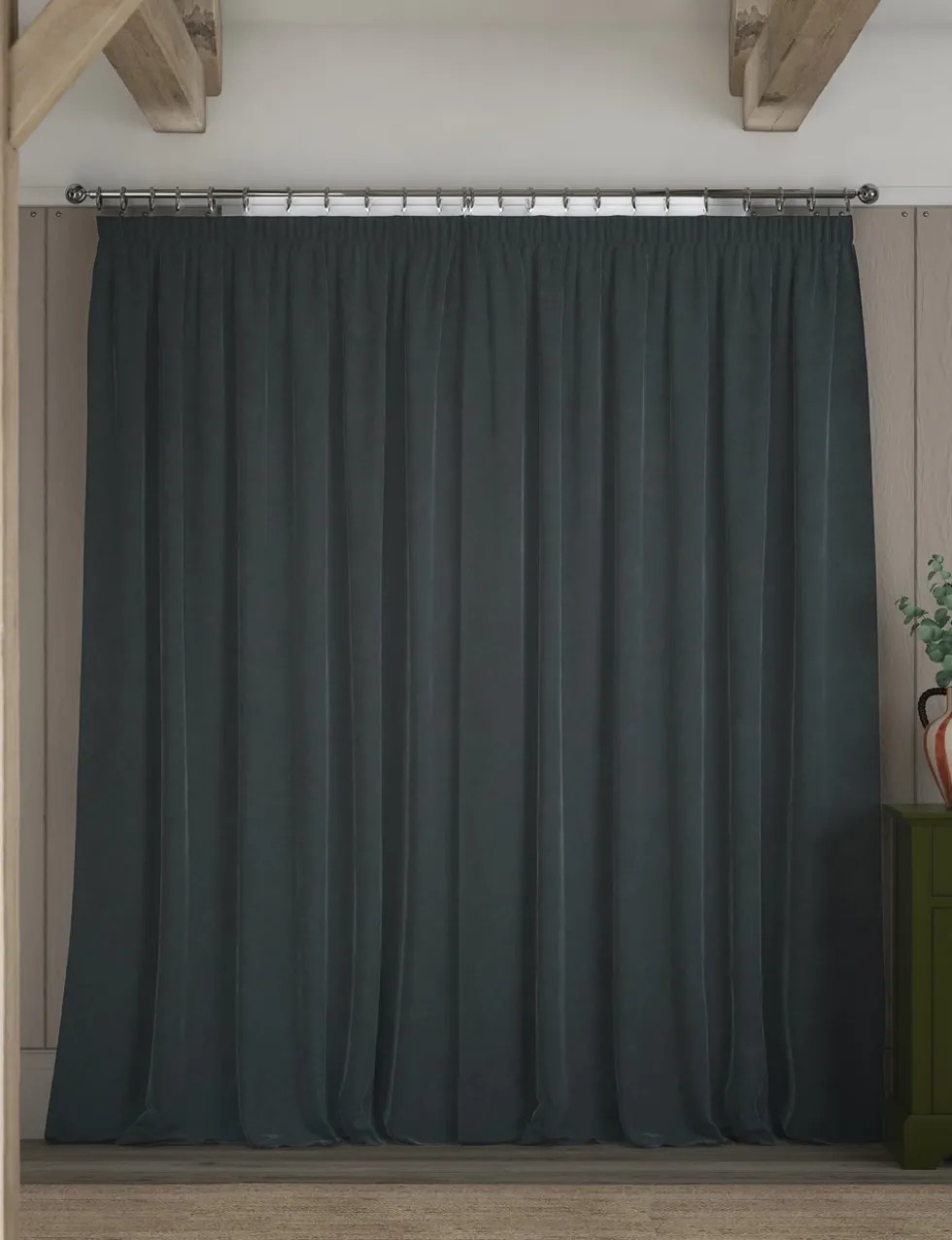 Velvet Pencil Pleat Curtains