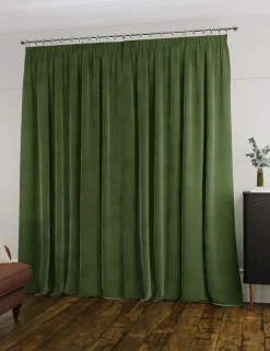 Velvet Pencil Pleat Ultra Thermal Curtains