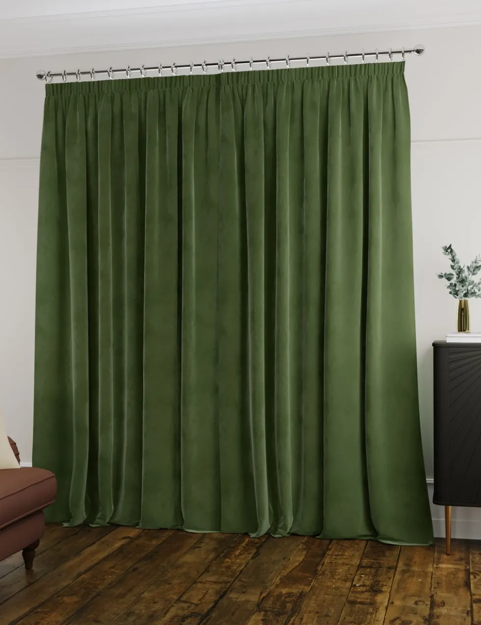 Velvet Pencil Pleat Ultra Thermal Curtains