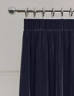 Velvet Pencil Pleat Ultra Thermal Curtains