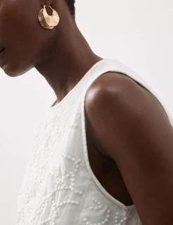 Viscose Rich Embroidered Shell Top