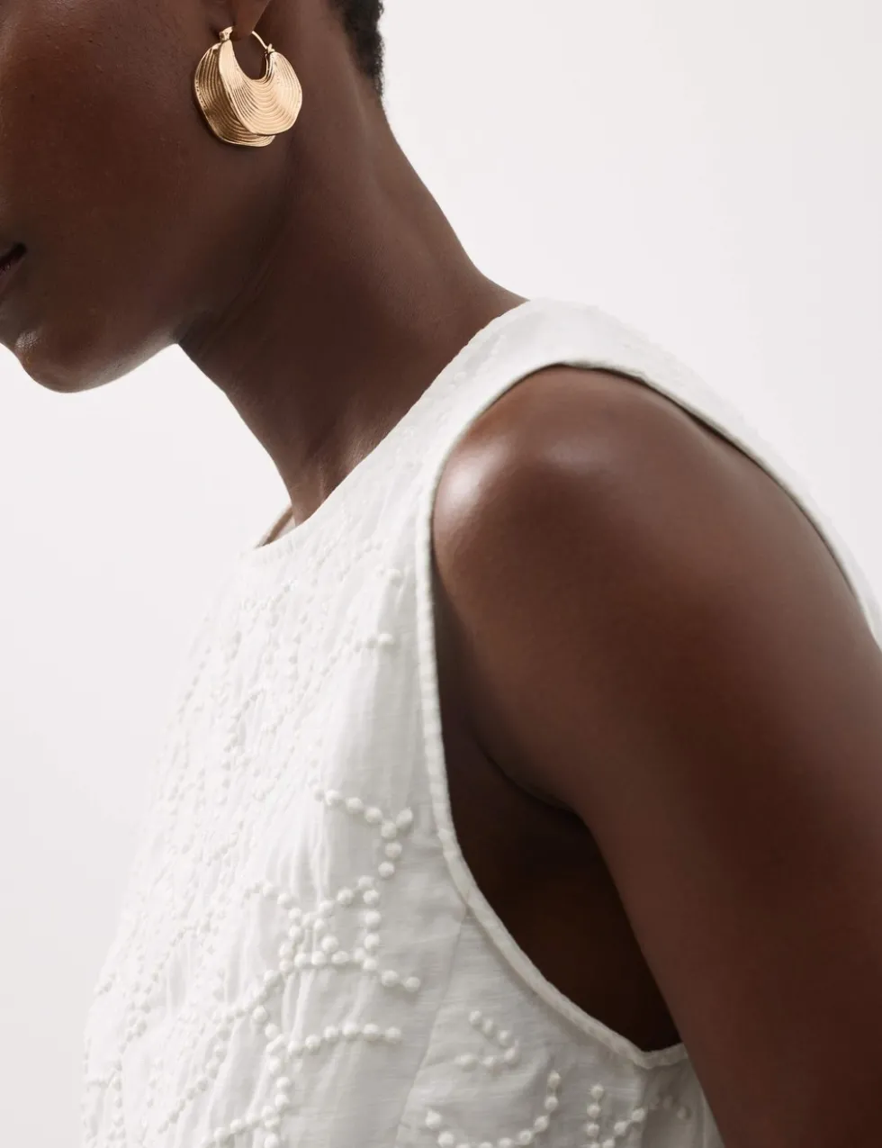 Viscose Rich Embroidered Shell Top