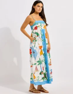 Viva Vacation Linen Rich Printed Maxi Dress