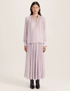V-Neck Blouson Sleeve Blouse
