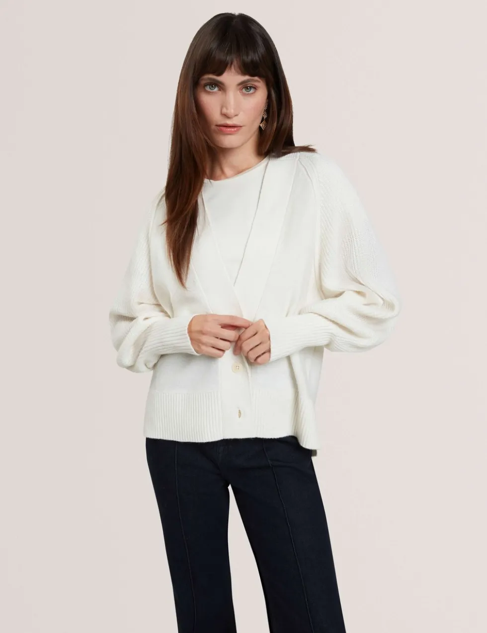 V-Neck Boxy Fit Cardigan