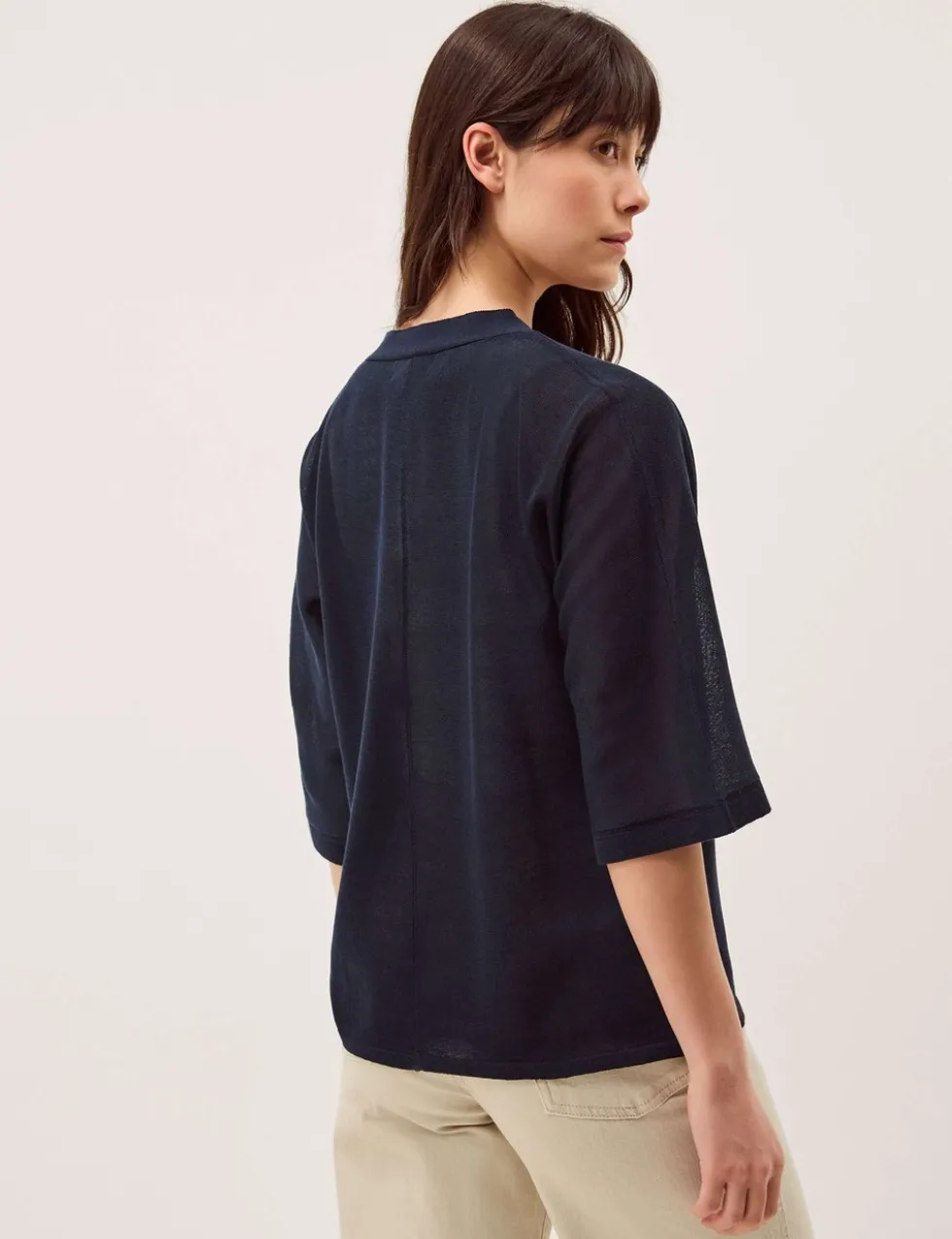 V-Neck Button Detail Short Sleeve Cardigan