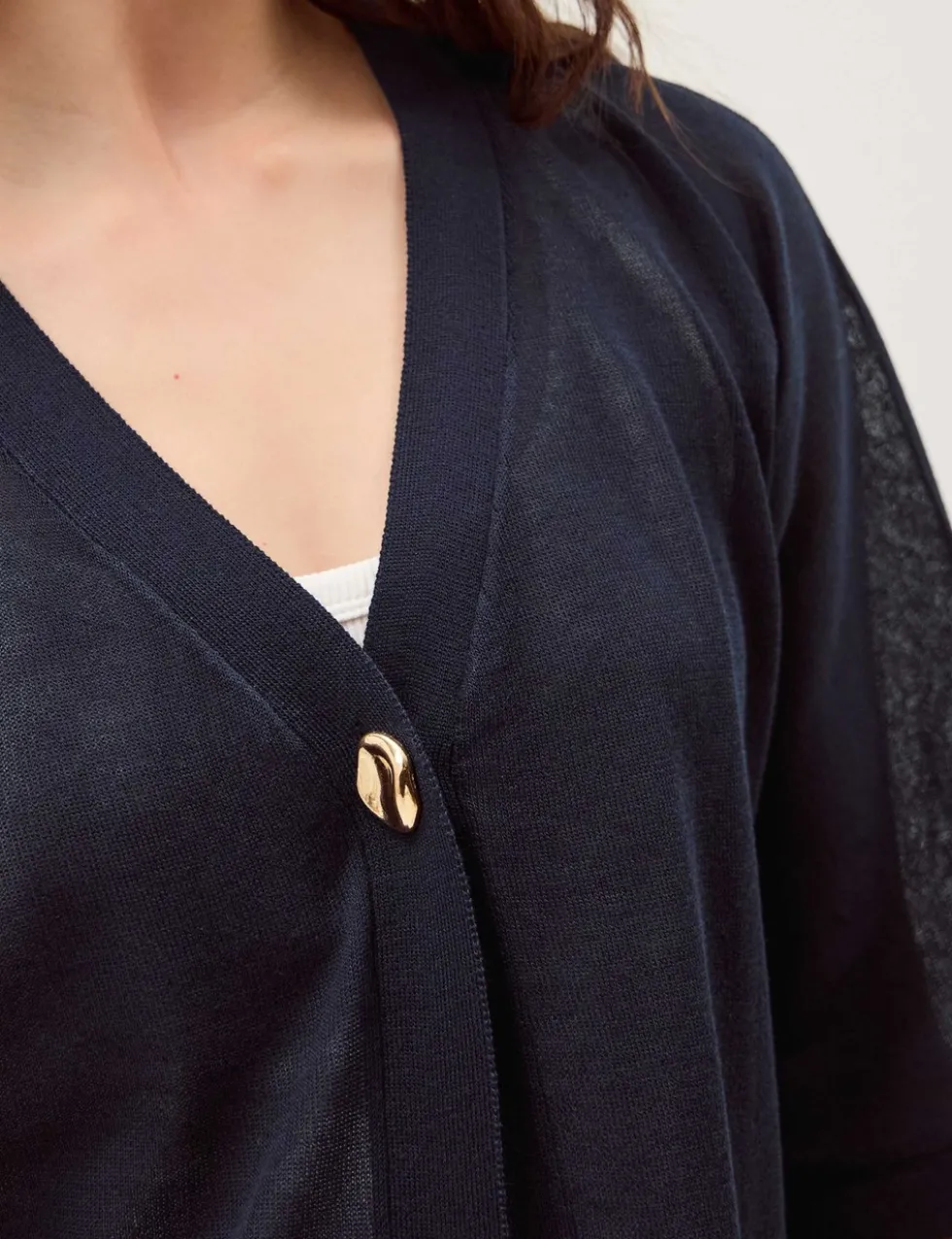 V-Neck Button Detail Short Sleeve Cardigan