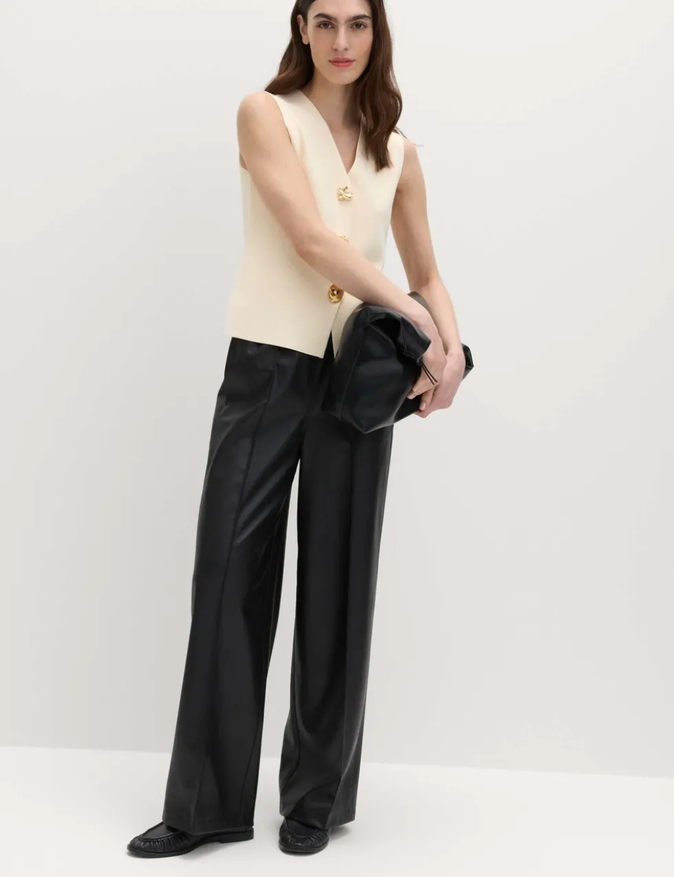 V-Neck Button Front Knitted Waistcoat