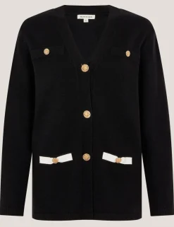 V-Neck Button Front Longline Cardigan