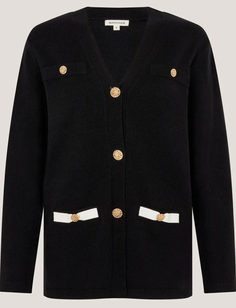 V-Neck Button Front Longline Cardigan