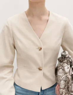 V-Neck Button Through Short Jacket