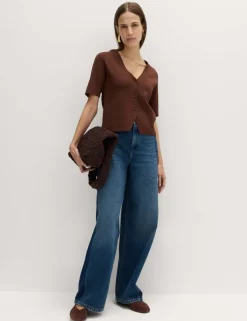 V-Neck Button Through Slim Fit Cardigan