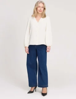 V-Neck Button-Through Top