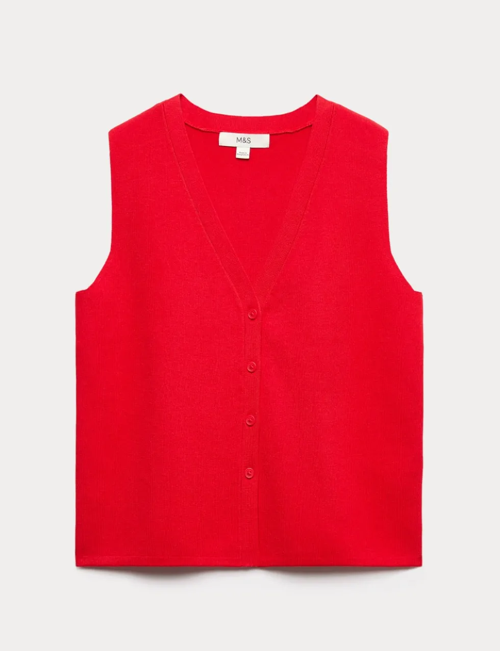 V-Neck Cropped Knitted Waistcoat