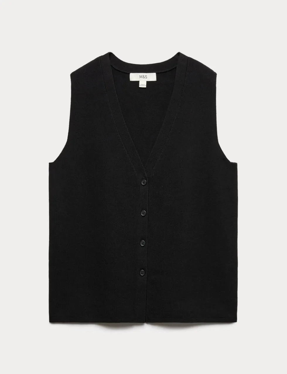 V-Neck Cropped Knitted Waistcoat