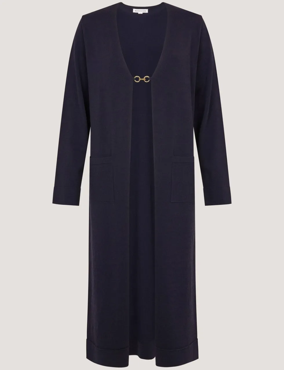 V-Neck Edge to Edge Longline Cardigan