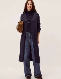 V-Neck Edge to Edge Longline Cardigan