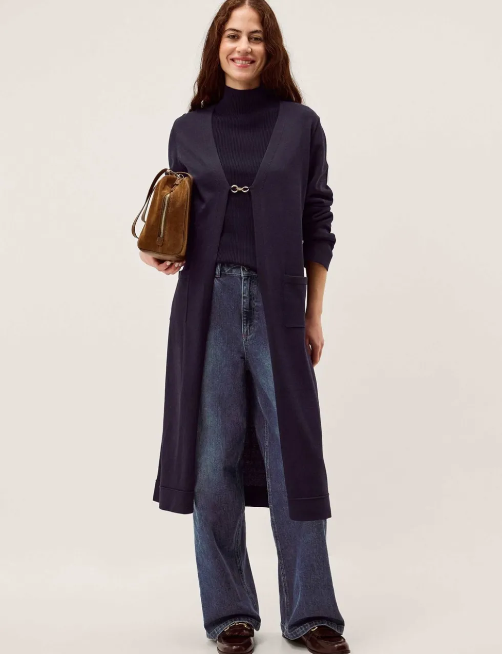 V-Neck Edge to Edge Longline Cardigan