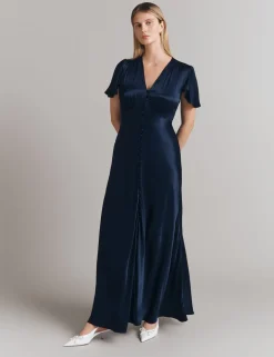 V-Neck Maxi Skater Dress