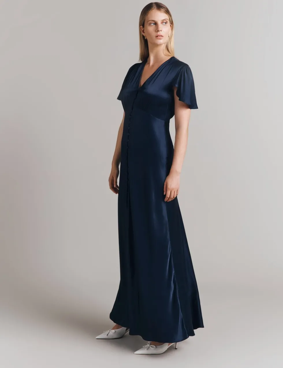 V-Neck Maxi Skater Dress