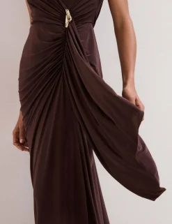 V-Neck Maxi Wrap Dress