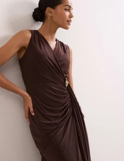 V-Neck Maxi Wrap Dress