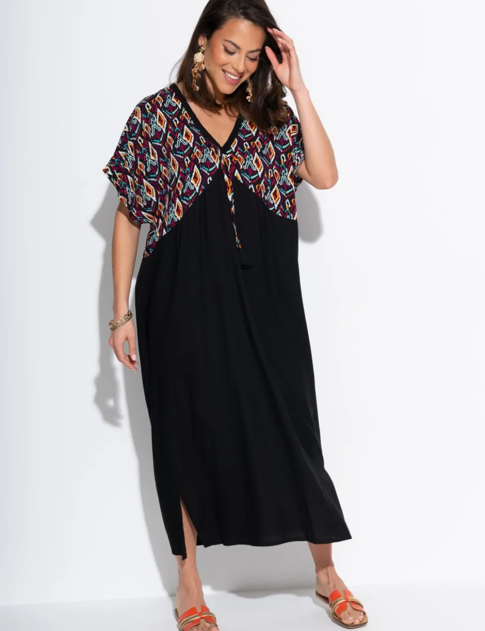 V-Neck Midaxi Kaftan