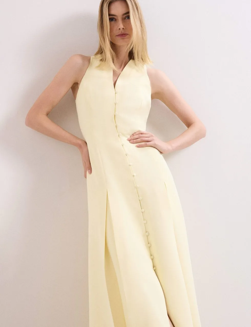 V-Neck Midaxi Skater Dress