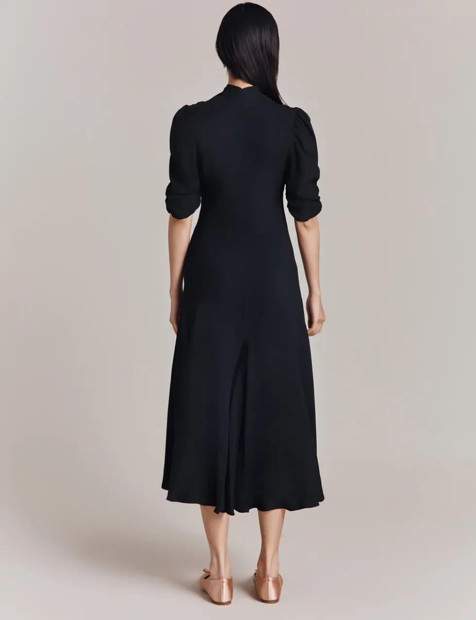 V-Neck Midi Skater Dress