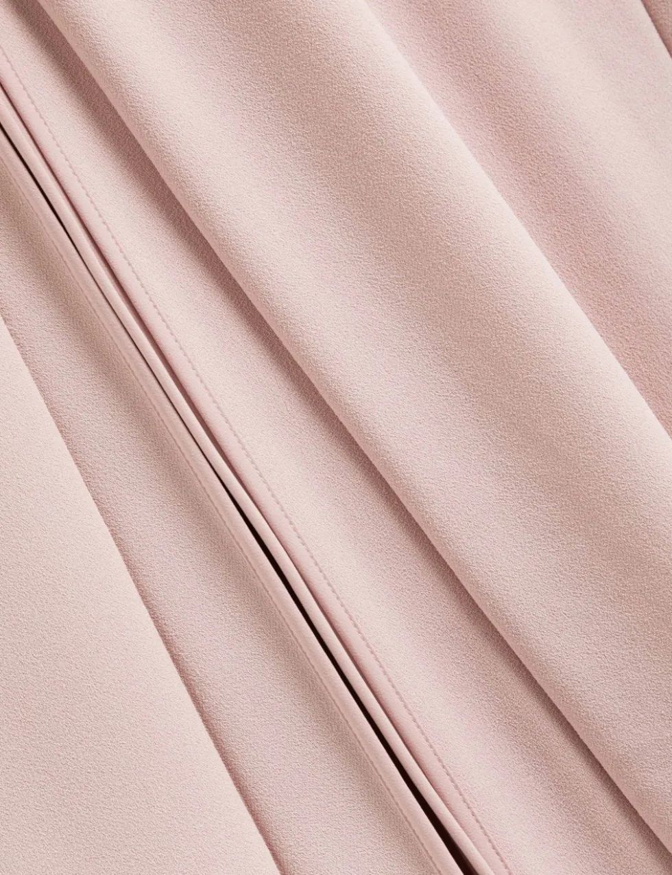 V-Neck Pleat Detail Midi Skater Dress
