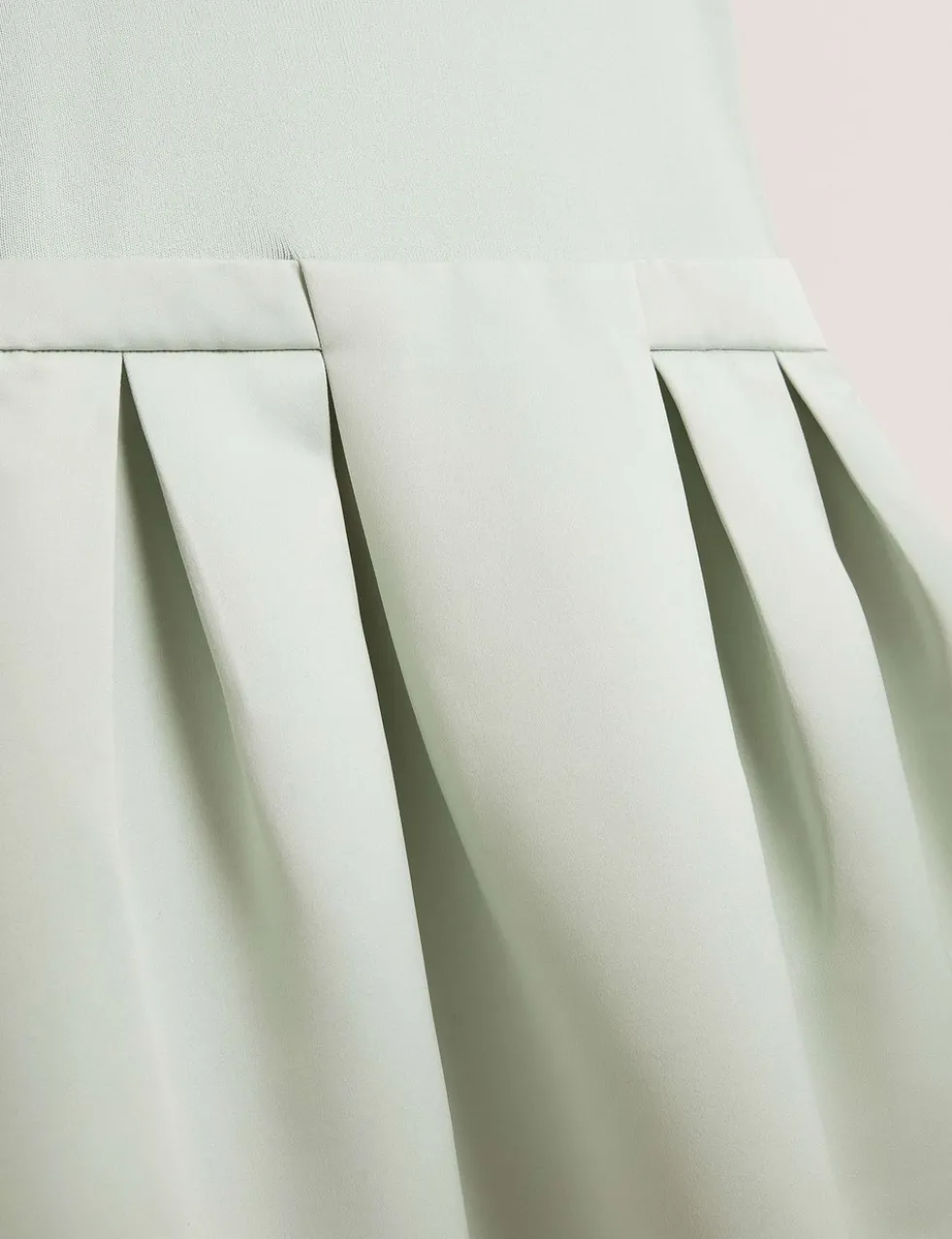 V-Neck Pleated Skirt Midi Dress