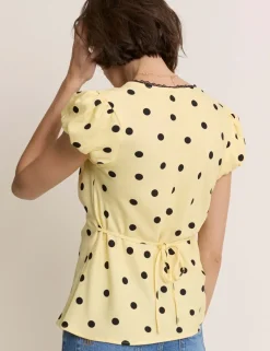 V-Neck Polka Dot Tea Top