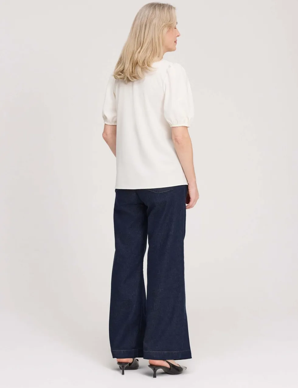 V-Neck Short Sleeve Button-Through Top