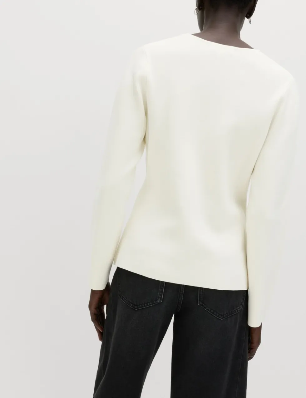 V-Neck Slim Fit Button Front Knitted Jacket