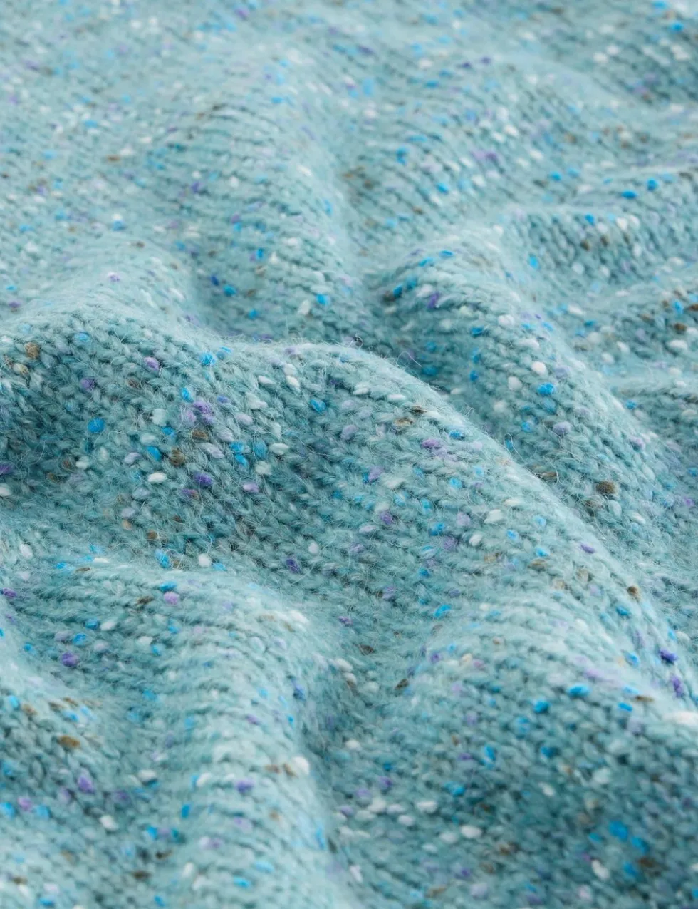 V-Neck Textured Jumper with Wool