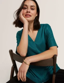 V-Neck Tie Detail Shirt