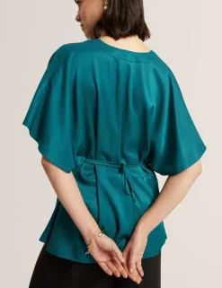 V-Neck Tie Detail Shirt