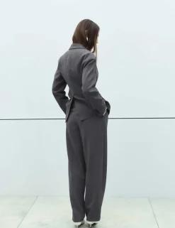Waisted Double Breasted Longline Blazer