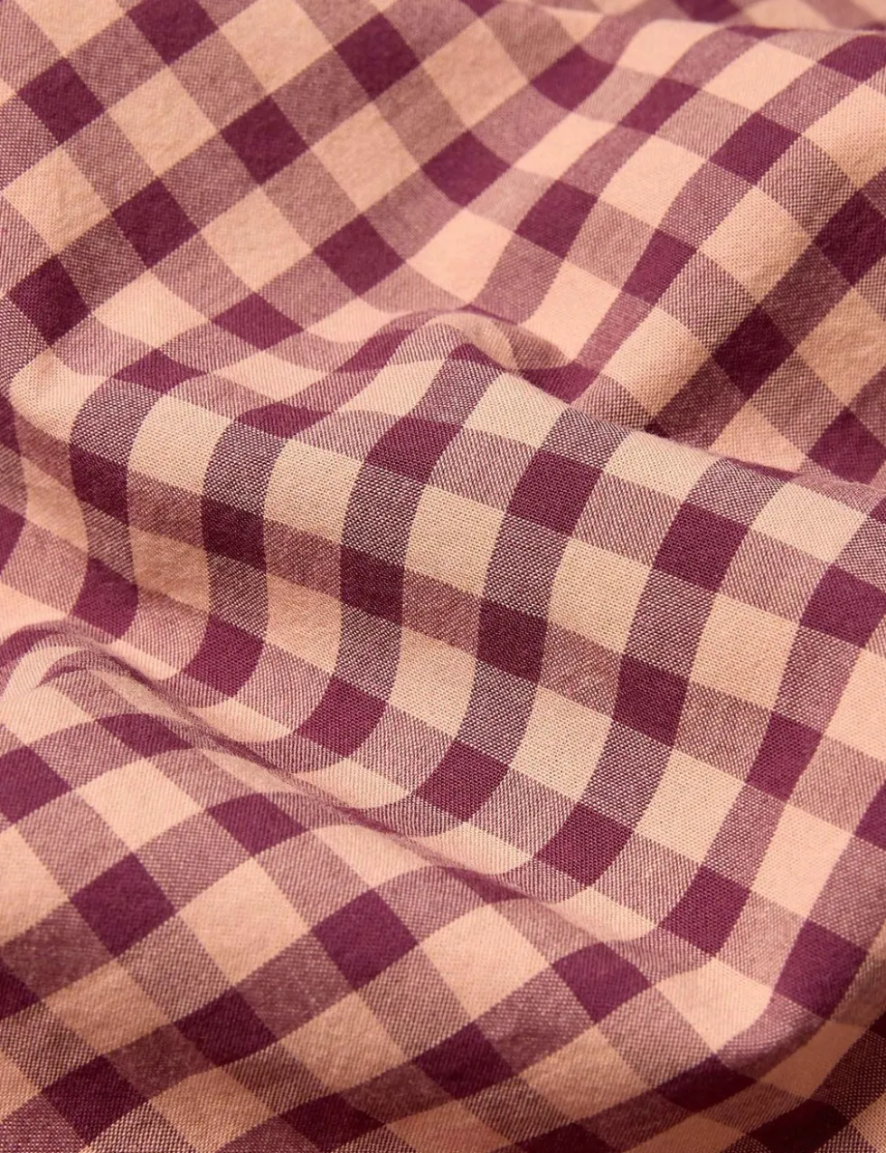 Washed Cotton Gingham Fitted Sheet