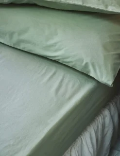 Washed Cotton Percale Fitted Sheet