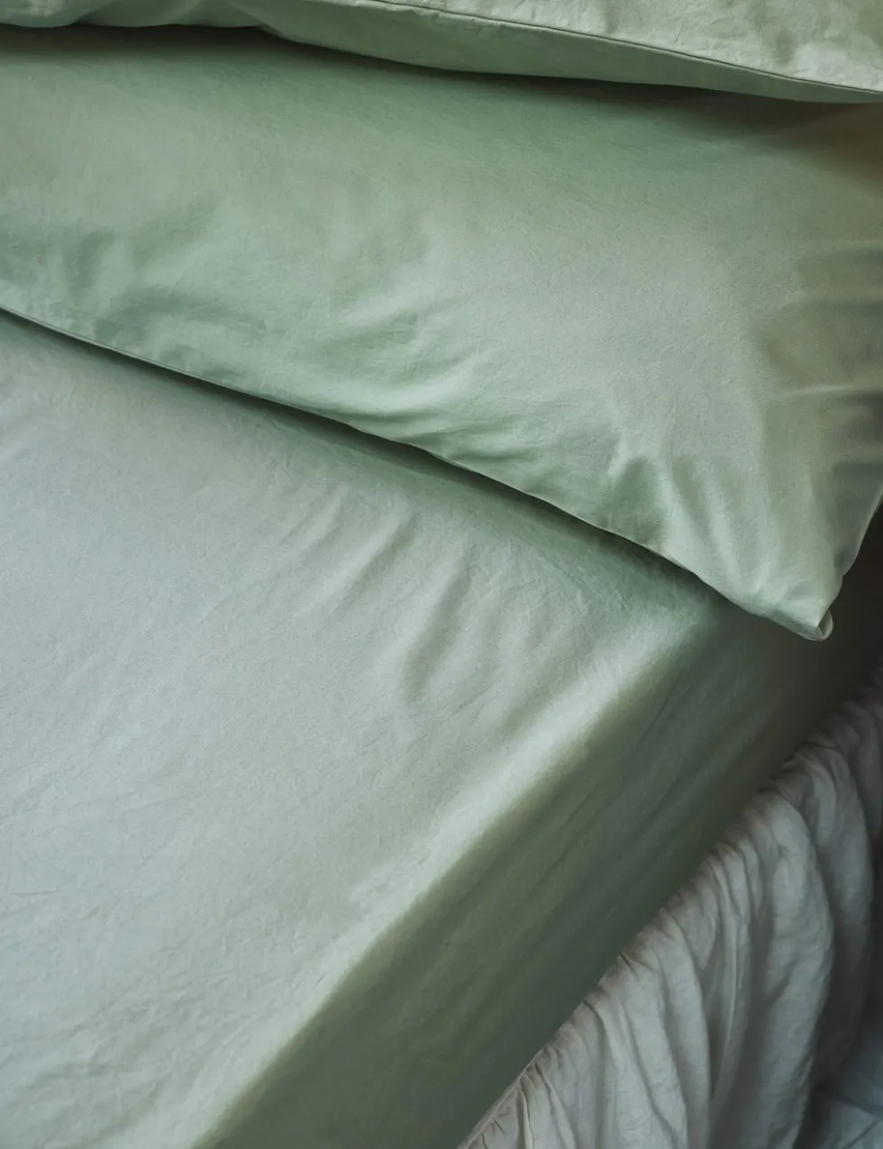 Washed Cotton Percale Fitted Sheet