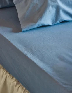 Washed Cotton Percale Fitted Sheet