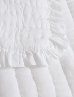 Washed Cotton Quilted Ruffle Bedspread