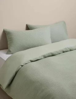 Washed Cotton Waffle Bedding Set