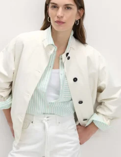 Washed Satin Look Bomber Jacket